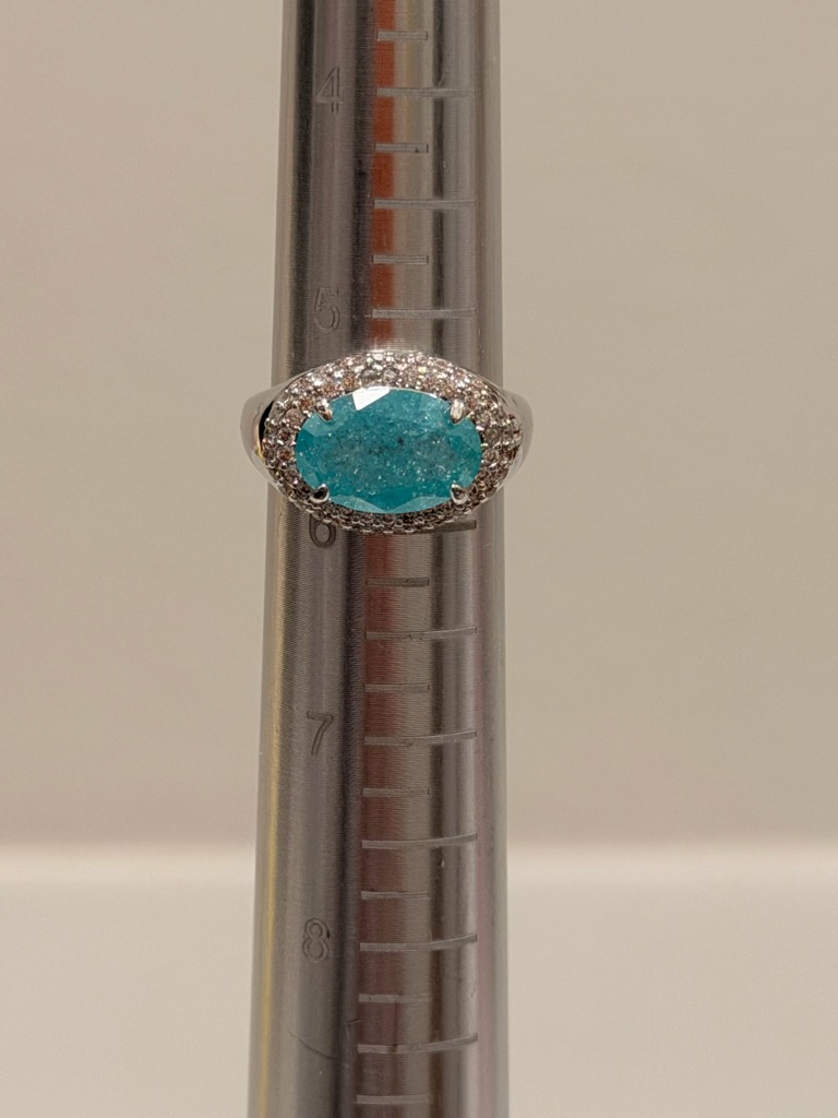 Bomb Party Nwot! Sterling Silver Turquoise Oval Halo Ring